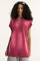 Distressed Cutoff Tank - Vintage Red