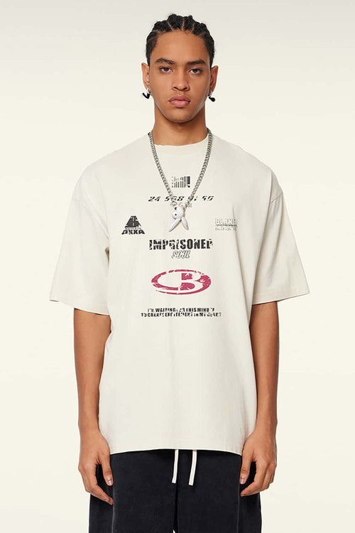 Heavyweight Boxy Graphic Tee - Gray Apricot