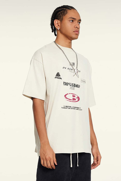 Heavyweight Boxy Graphic Tee - Gray Apricot