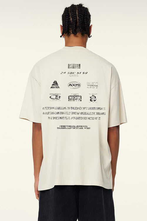 Heavyweight Boxy Graphic Tee - Gray Apricot