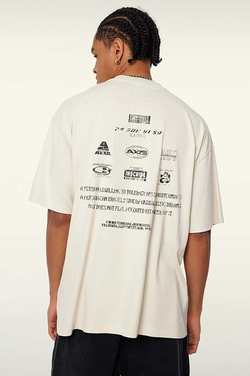 Heavyweight Boxy Graphic Tee - Gray Apricot
