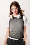 Washed Gradient Distressed Active Tank - Dark Gray