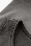Washed Gradient Distressed Active Tank - Dark Gray