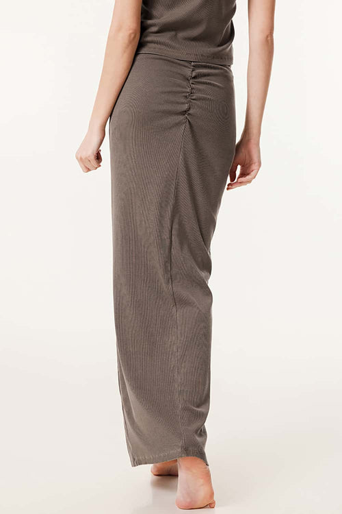 Ruched Bodycon Skirt - Coffee
