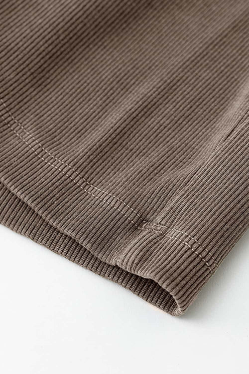 Ruched Bodycon Skirt - Coffee