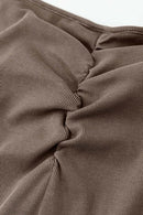 Ruched Bodycon Skirt - Coffee