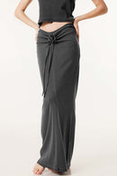 Ruched Bodycon Skirt - Dark Gray