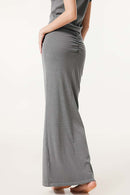 Ruched Bodycon Skirt - Medium Gray