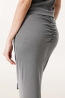 Ruched Bodycon Skirt - Medium Gray