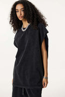 Distressed Sleeveless Active Vest - Fried Snowflakes