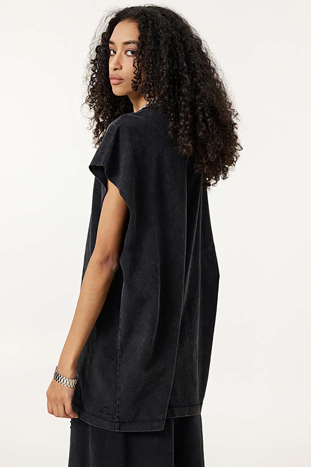 Distressed Cotton Sleeveless Unisex Tank Top