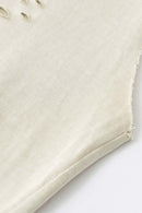 Distressed Sleeveless Active Vest - Gray Apricot