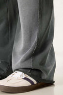Washed Gradient Curved Sport Pants - Dark Gray