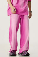 Washed Gradient Curved Sport Pants - Rose Pink