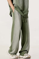 Washed Gradient Curved Sport Pants - Vintage Army Green