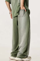 Washed Gradient Curved Sport Pants - Vintage Army Green