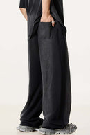 Washed Gradient Curved Sport Pants - Vintage Black