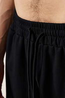 Over-Knee Washed Wax-Dyed Shorts - Black