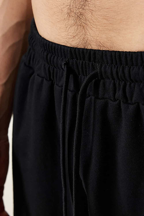 Over-Knee Washed Wax-Dyed Shorts - Black