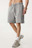 Over-Knee Washed Wax-Dyed Shorts - Medium Gray