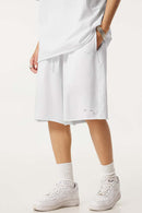 Over-Knee Washed Wax-Dyed Shorts - Off White