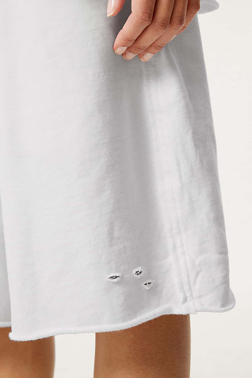Over-Knee Washed Wax-Dyed Shorts - Off White