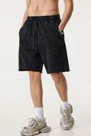 Over-Knee Washed Wax-Dyed Shorts - Vintage Black