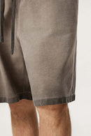Heavyweight Washed Drawstring Active Shorts - Washed Coffee