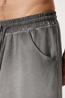 Heavyweight Washed Drawstring Active Shorts - Washed Gray