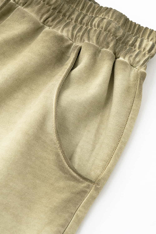 Heavyweight Washed Drawstring Active Shorts - Washed Khaki