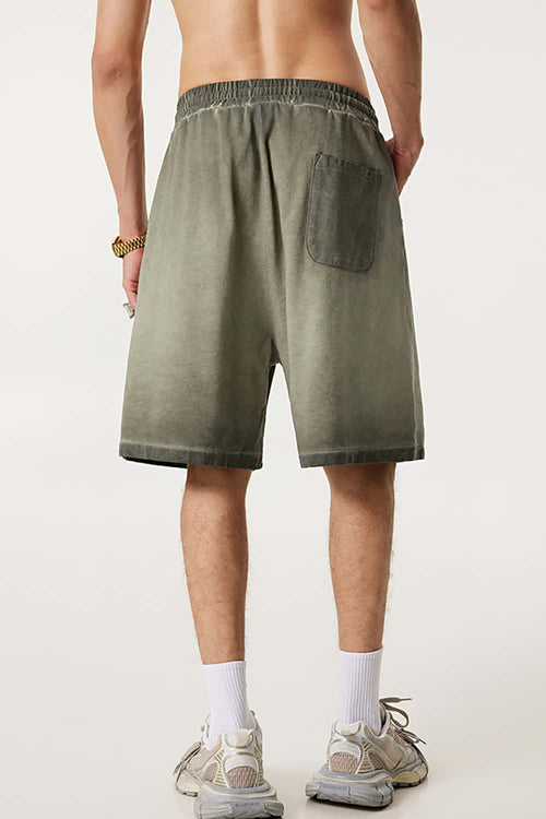 Heavyweight Washed Drawstring Active Shorts - Washed Military Green