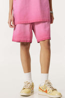 Heavyweight Washed Drawstring Active Shorts - Washed Rose Red