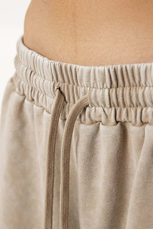 Washed Rolled-Hem Relaxed Shorts - Vintage Khaki