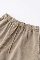 Washed Rolled-Hem Relaxed Shorts - Vintage Khaki
