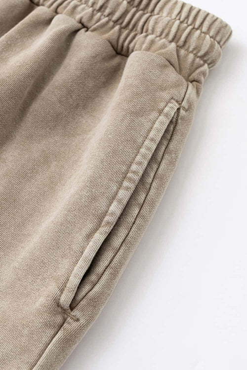 Washed Rolled-Hem Relaxed Shorts - Vintage Khaki