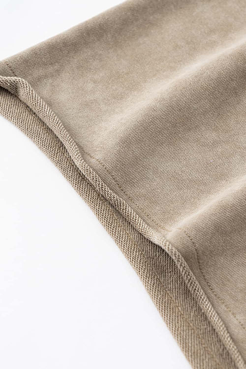 Washed Rolled-Hem Relaxed Shorts - Vintage Khaki
