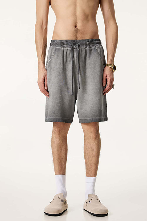 Reverse-Wash Gradient Sweat Shorts - Washed Gray