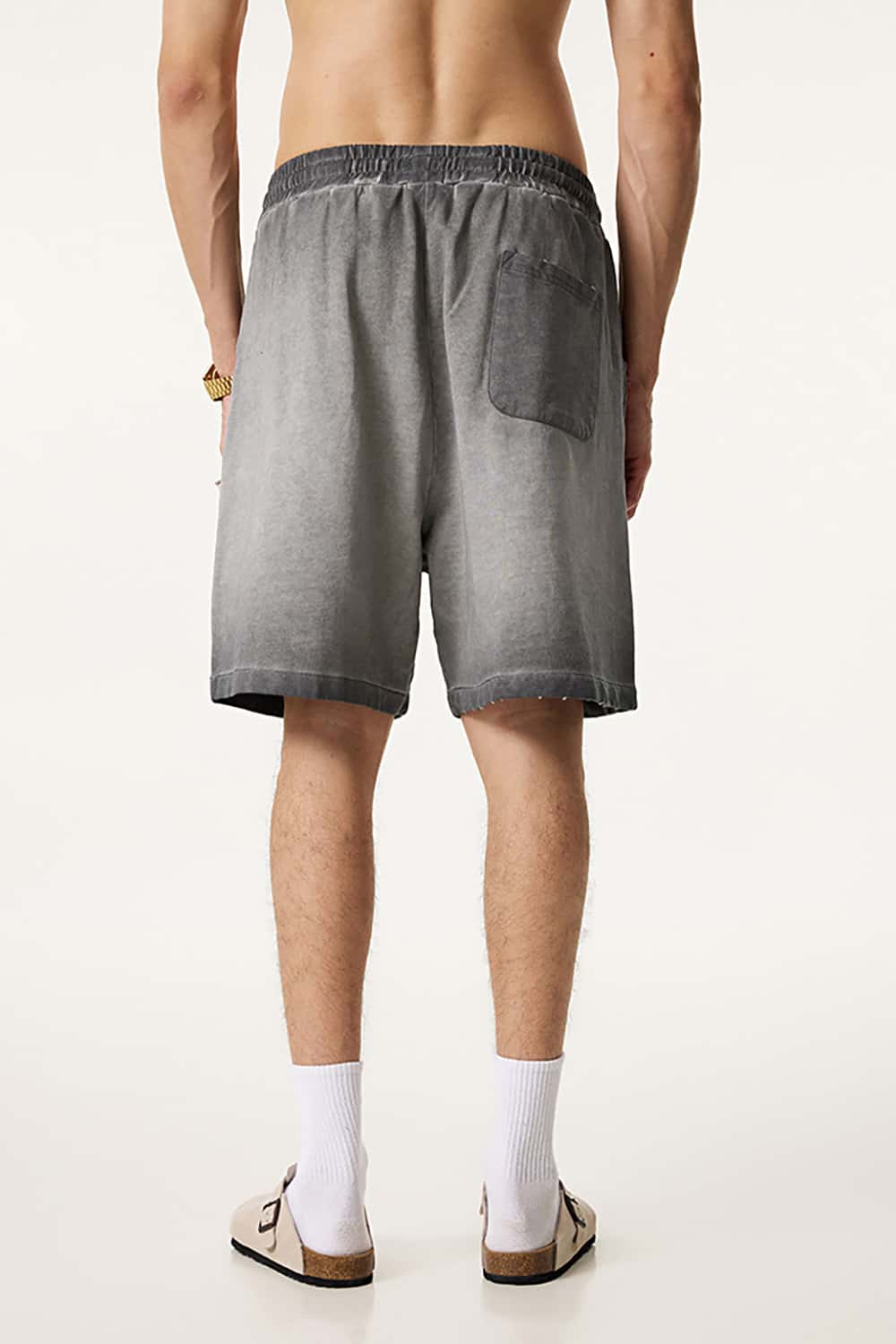 Washed Reverse-Dye Loose-Fit Casual Sports Shorts