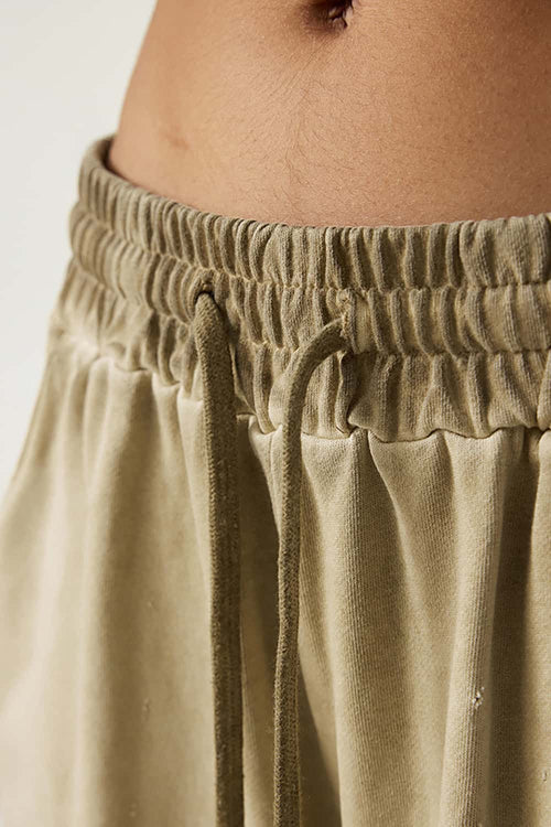 Reverse-Wash Gradient Sweat Shorts - Washed Khaki