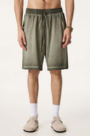 Reverse-Wash Gradient Sweat Shorts - Washed Military Green