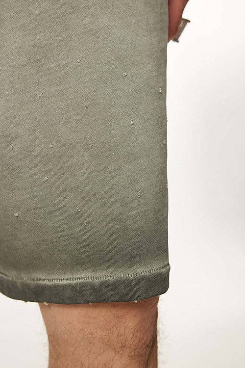 Reverse-Wash Gradient Sweat Shorts - Washed Military Green