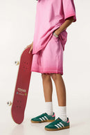 Reverse-Wash Gradient Sweat Shorts - Washed Rose Red