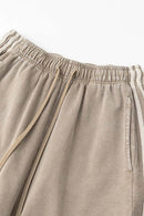 Washed Three-Stripe Casual Shorts - Vintage Khaki