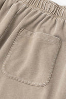 Washed Three-Stripe Casual Shorts - Vintage Khaki