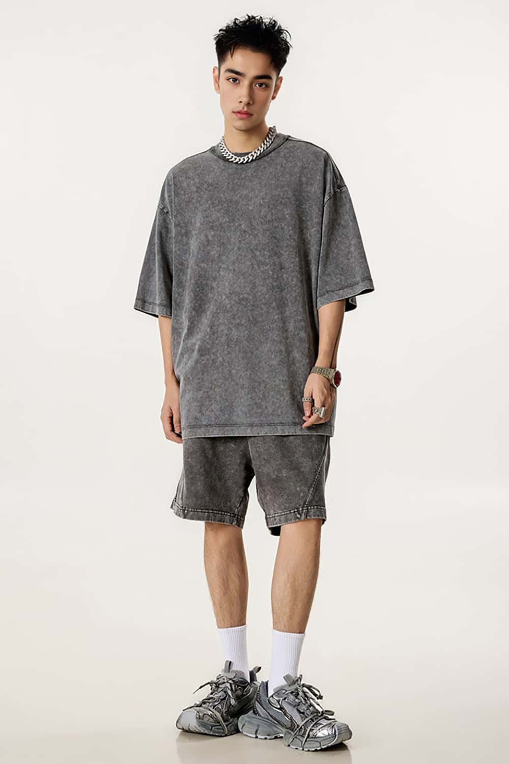Casual Sports Shorts with Side Tape Detail