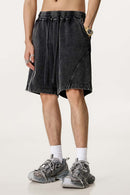 Acid Wash Side Stripe Shorts - Fried Snowflakes
