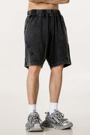 Acid Wash Side Stripe Shorts - Fried Snowflakes