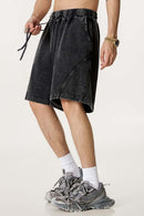 Acid Wash Side Stripe Shorts - Fried Snowflakes