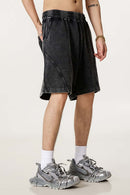 Acid Wash Side Stripe Shorts - Fried Snowflakes