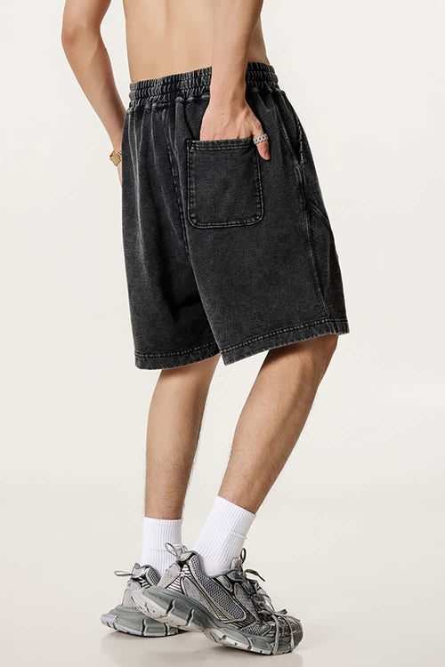 Acid Wash Side Stripe Shorts - Fried Snowflakes